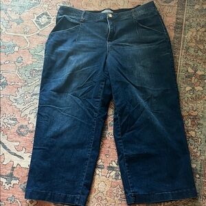 Wit & Wisdom High Rise Wide Leg Dark Wash Blue Jeans